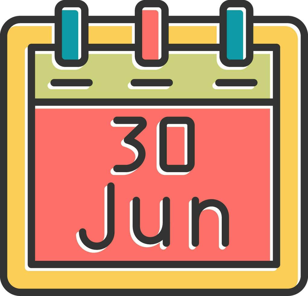 junio 30 vector icono