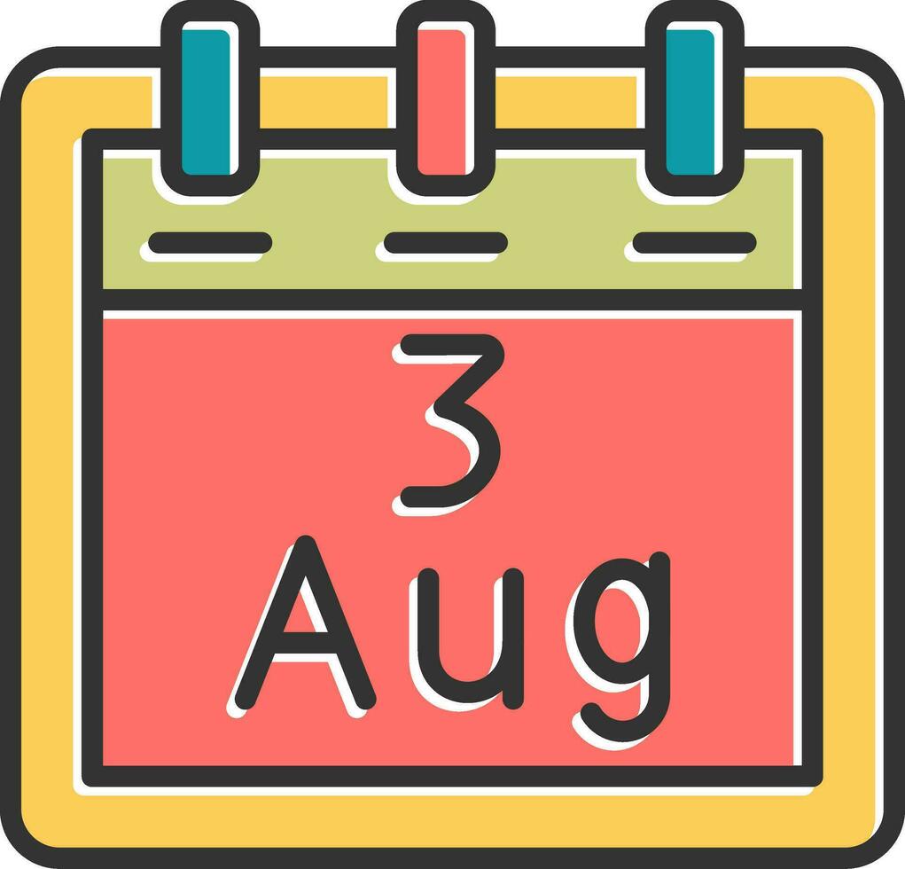 August 3 Vector Icon