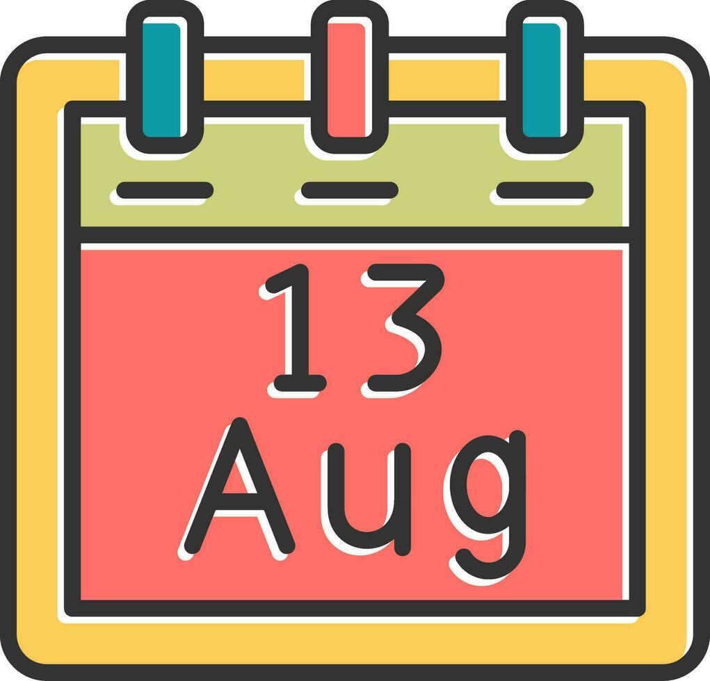 August 13 Vector Icon