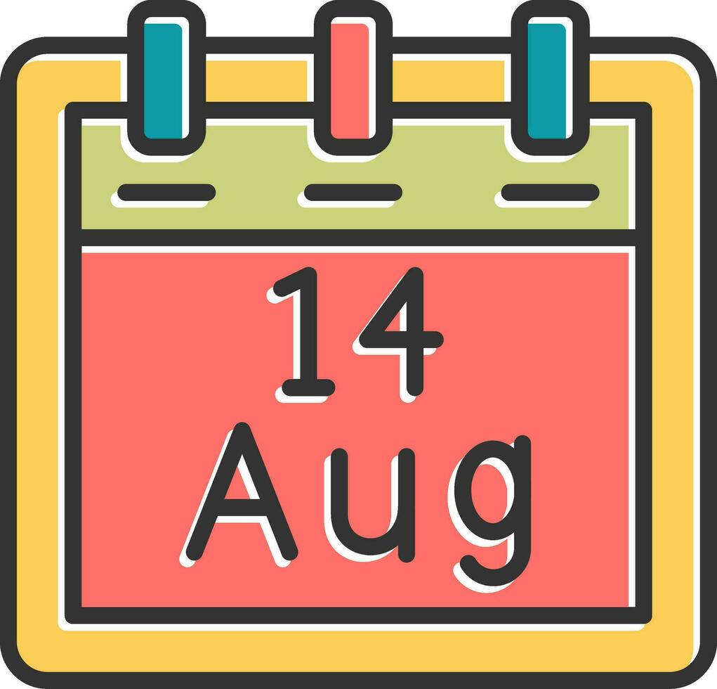 August 14 Vector Icon