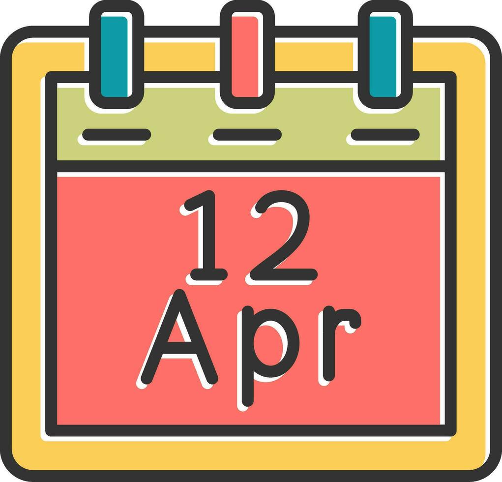 April 12 Vector Icon