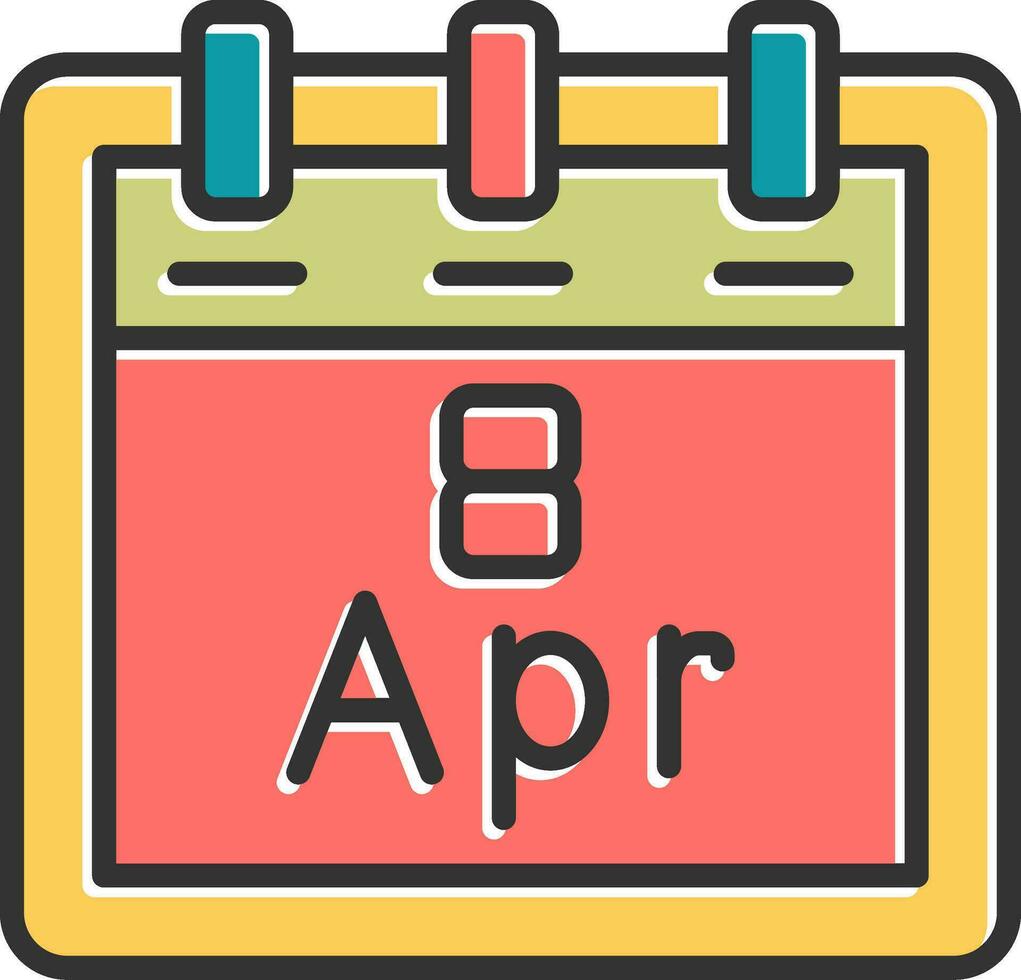 April 8 Vector Icon