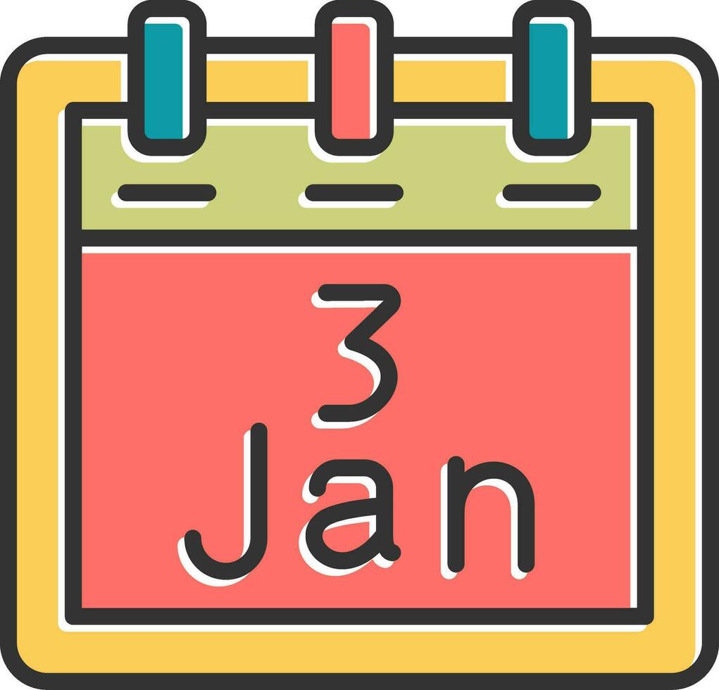 January 3 Vector Icon