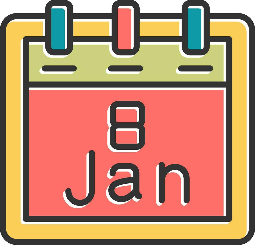 January 8 Vector Icon