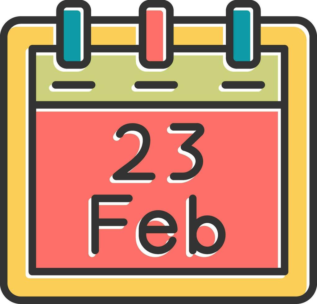 February 23 Vector Icon