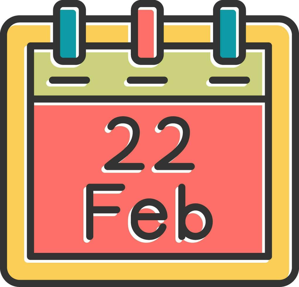 February 22 Vector Icon