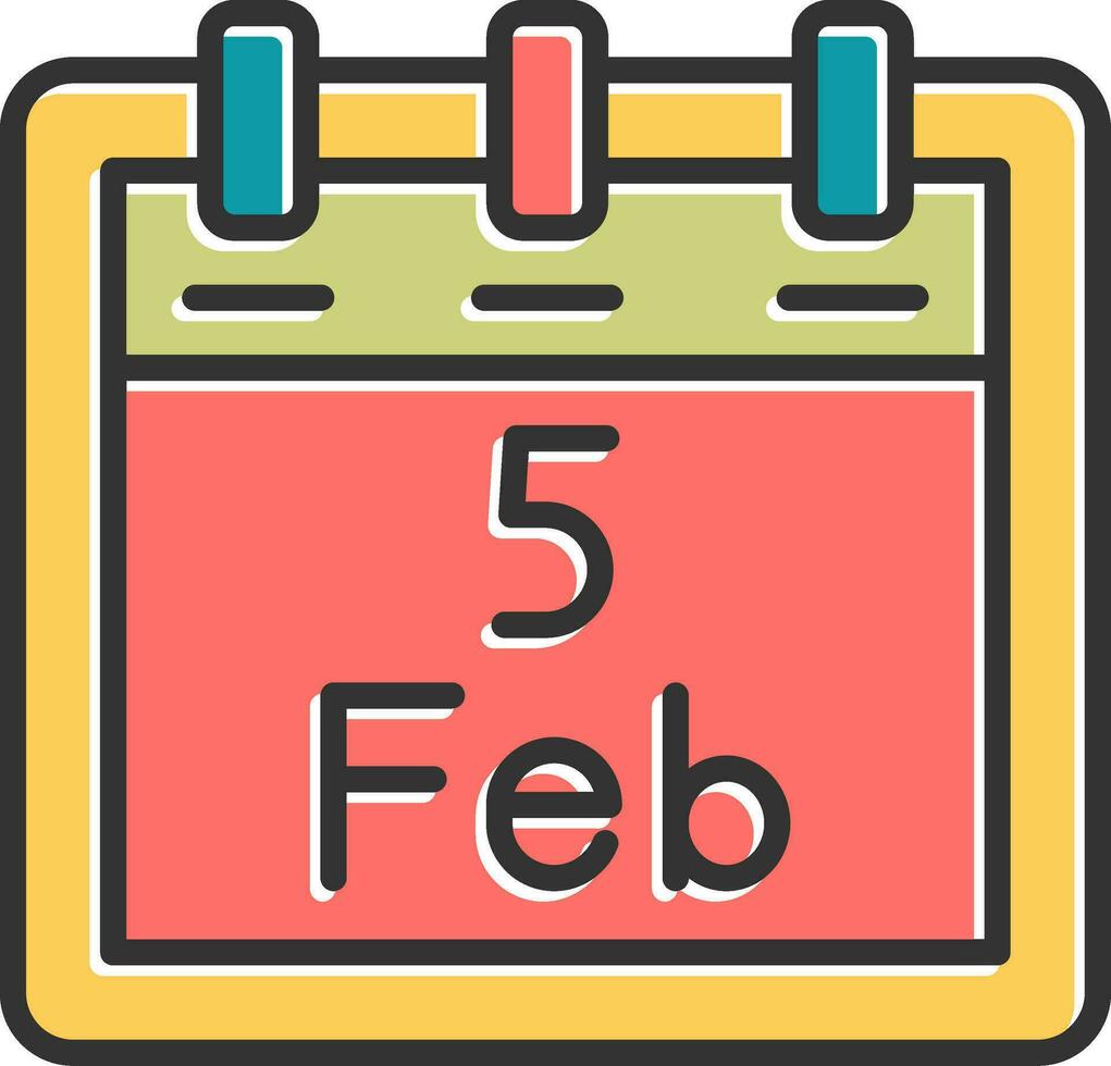 February 5 Vector Icon