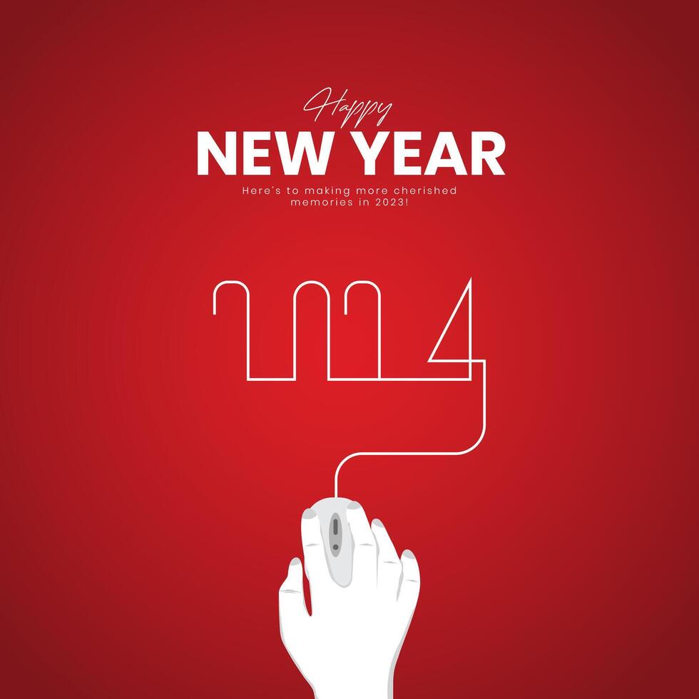 Happy New Year 2024. New Year creative design for social media ads