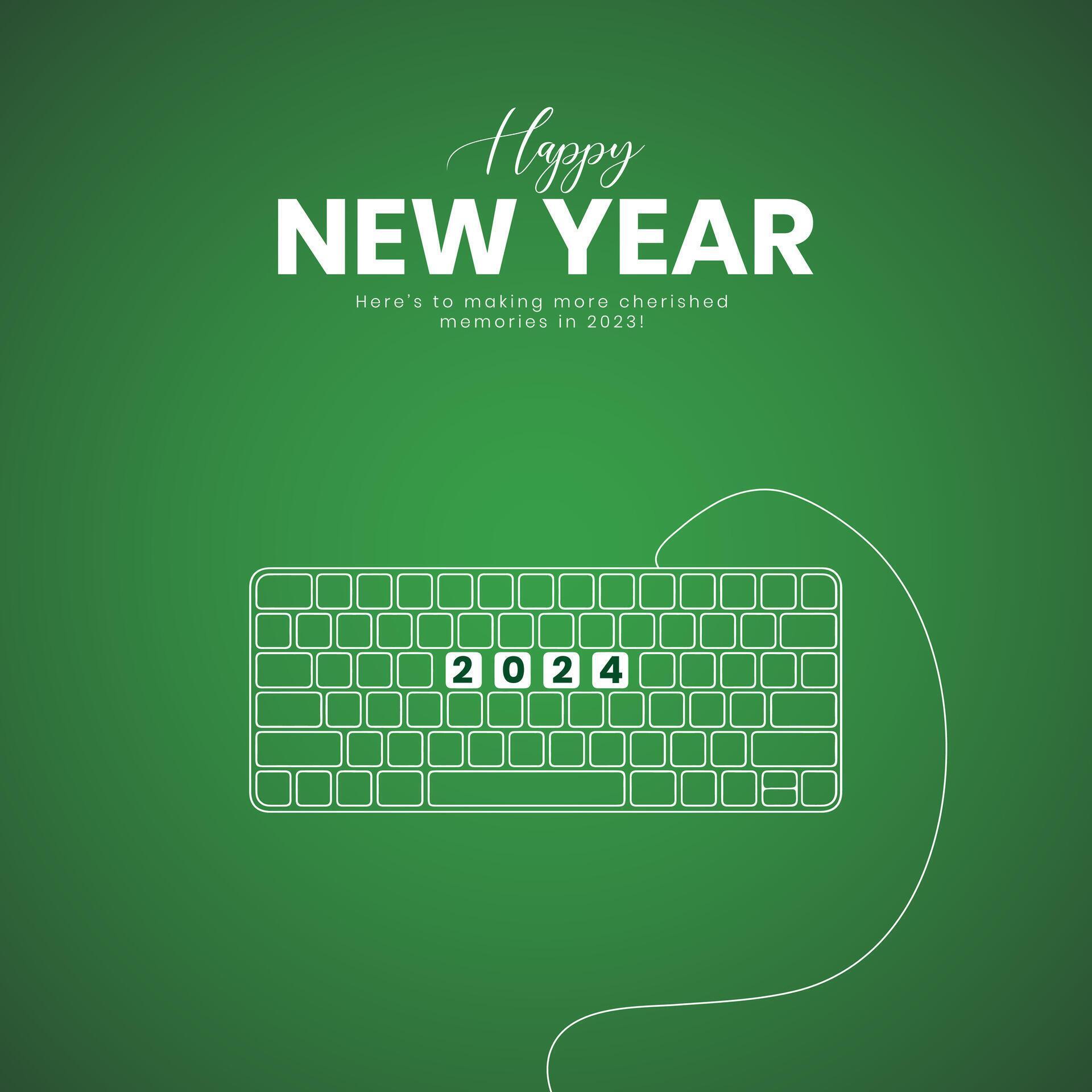 Happy New Year 2024. New Year creative design for social media ads