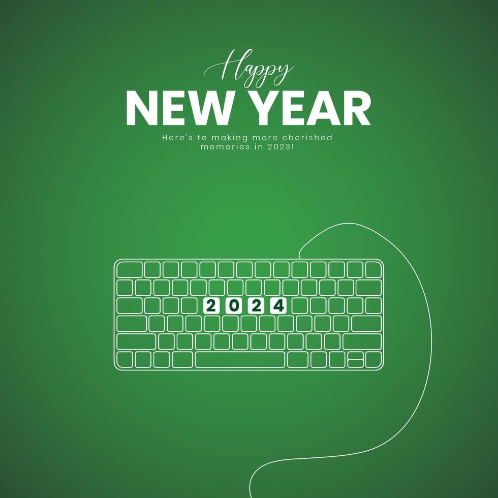 Happy New Year 2024. New Year creative design for social media ads