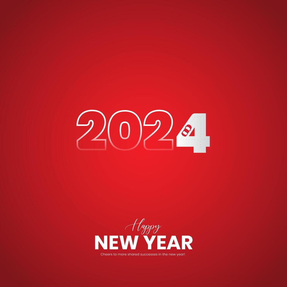 Happy New Year 2024. New Year creative design for social media ads