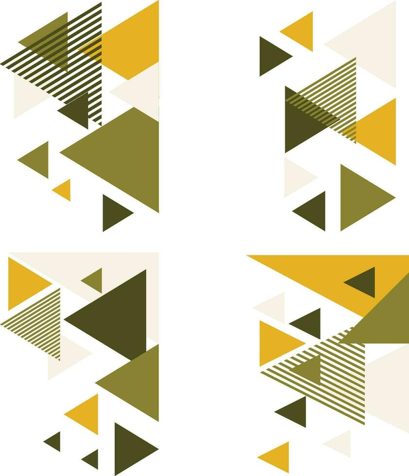 Triangle Corner Shape In Geometric Design. Isolated Vector Set.