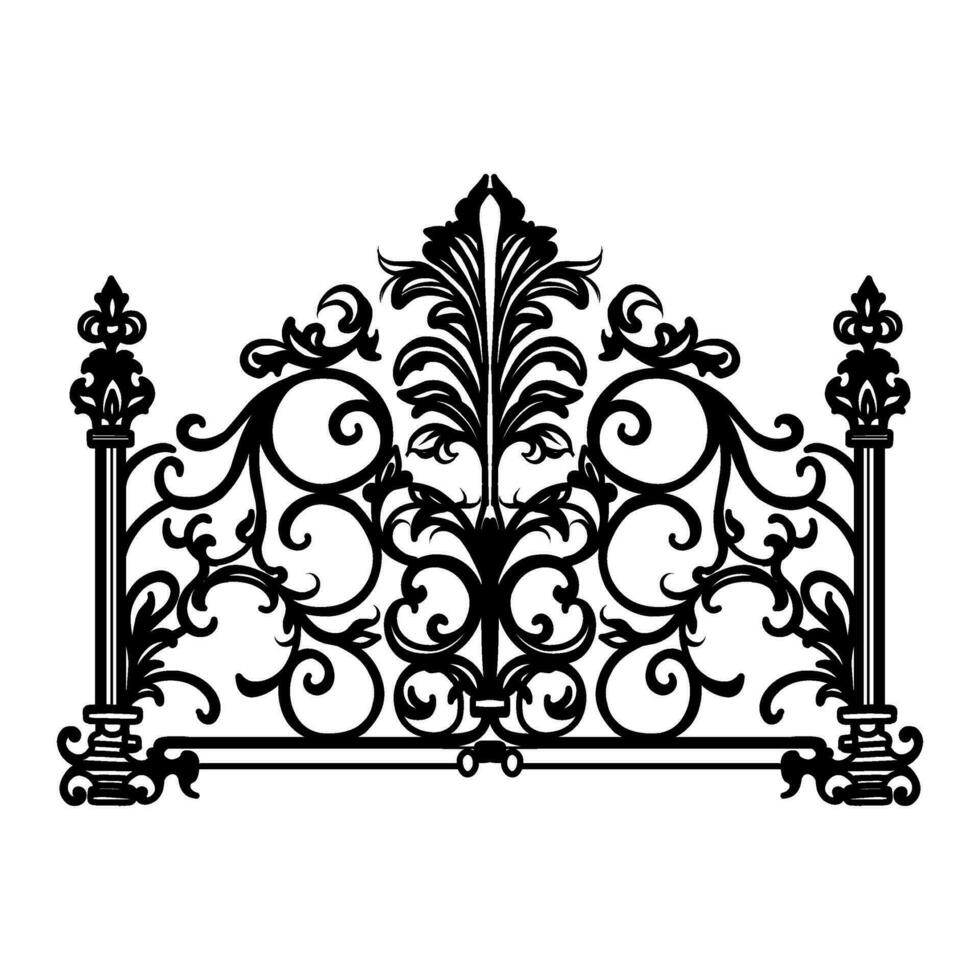 Design drawing of metal gates. vector