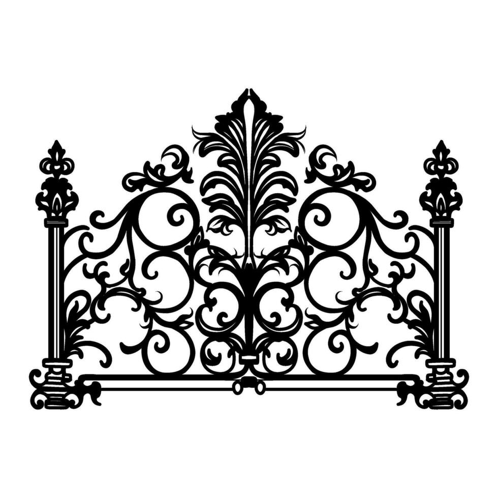 Design drawing of metal gates. vector