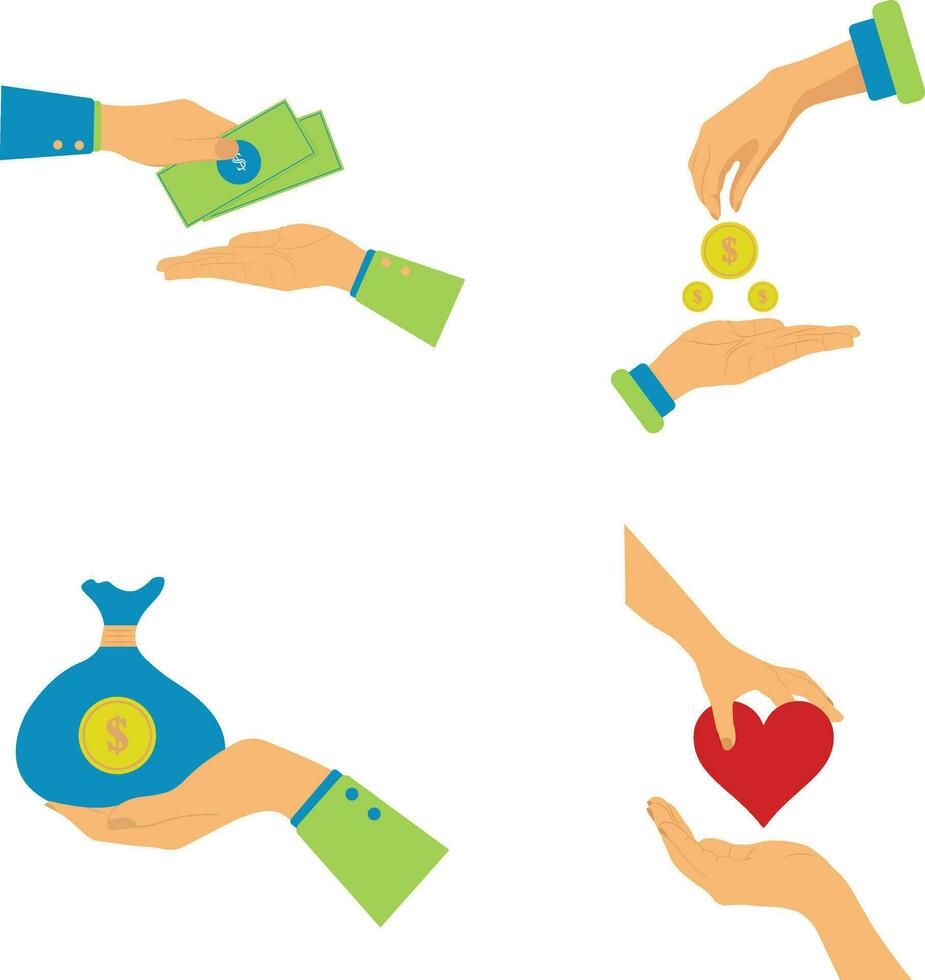 International Day of Charity In Simple Design. Vector Illustration Set.