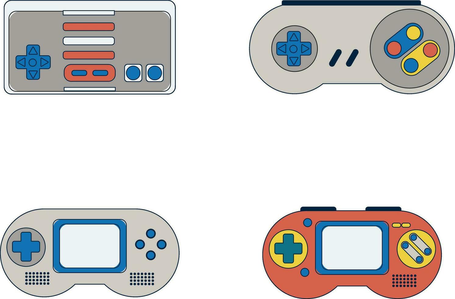 retro juego consola con vistoso diseño. vector ilustración colocar.