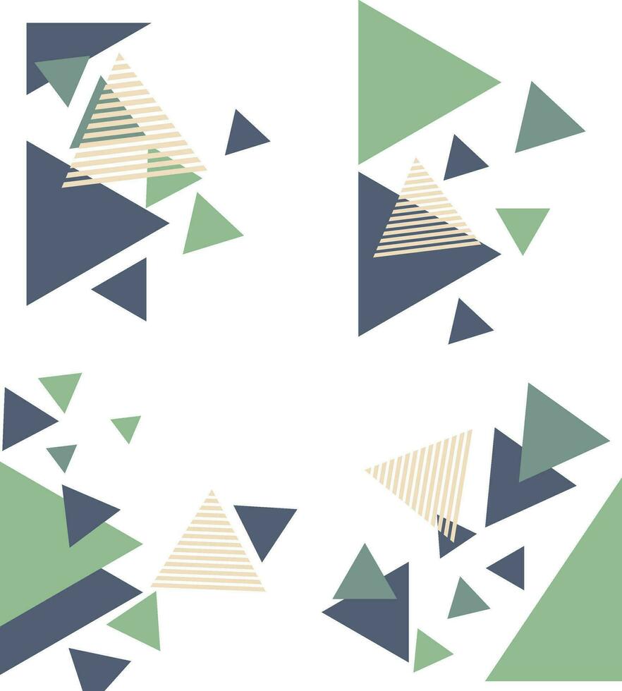 Triangle Corner Shape For Template Background. Vector Illustration Set.