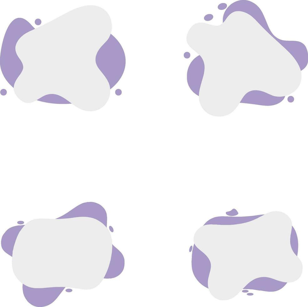 Blob Text Box For Template Background. Vector Illustration Set.