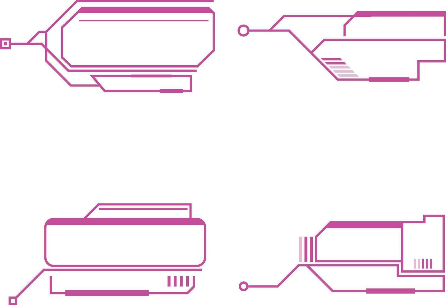 HUD Callout Title With Interface Design. Vector Illustration Set.