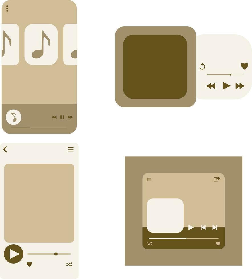 ui música jugador con interfaz diseño. vector ilustración colocar.