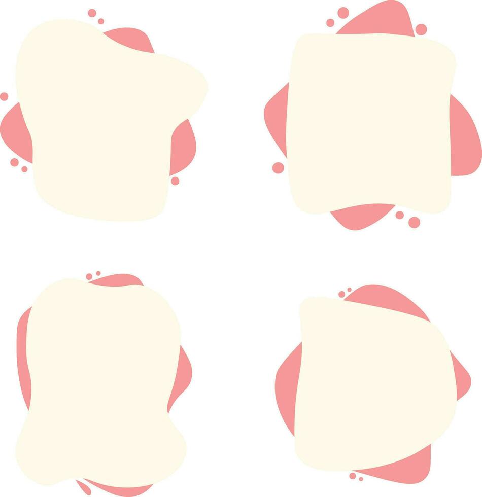 Blob Text Box With Flat Design. Isolated On White Background. Vector Illustration Set.