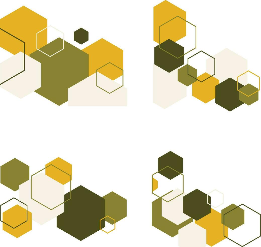 hexagonal esquina forma con geométrico diseño. aislado vector colocar.