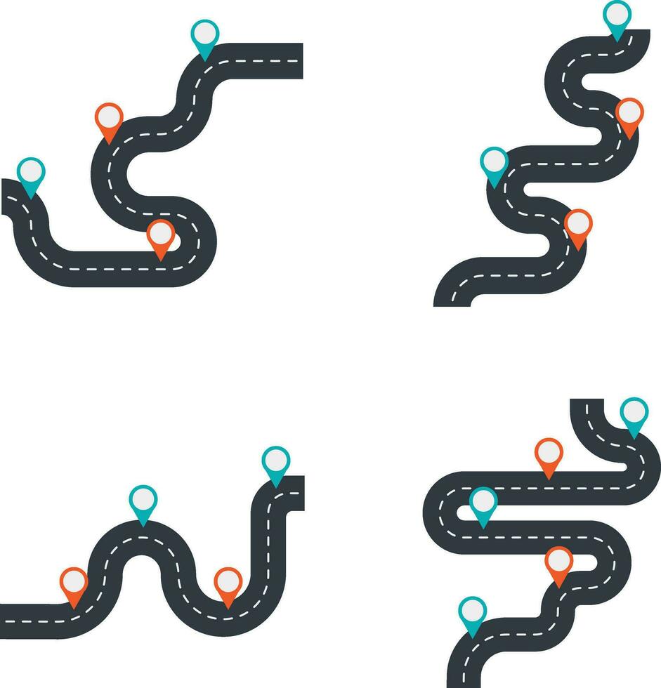 la carretera mapa ruta para solicitud antecedentes. aislado vector colocar.