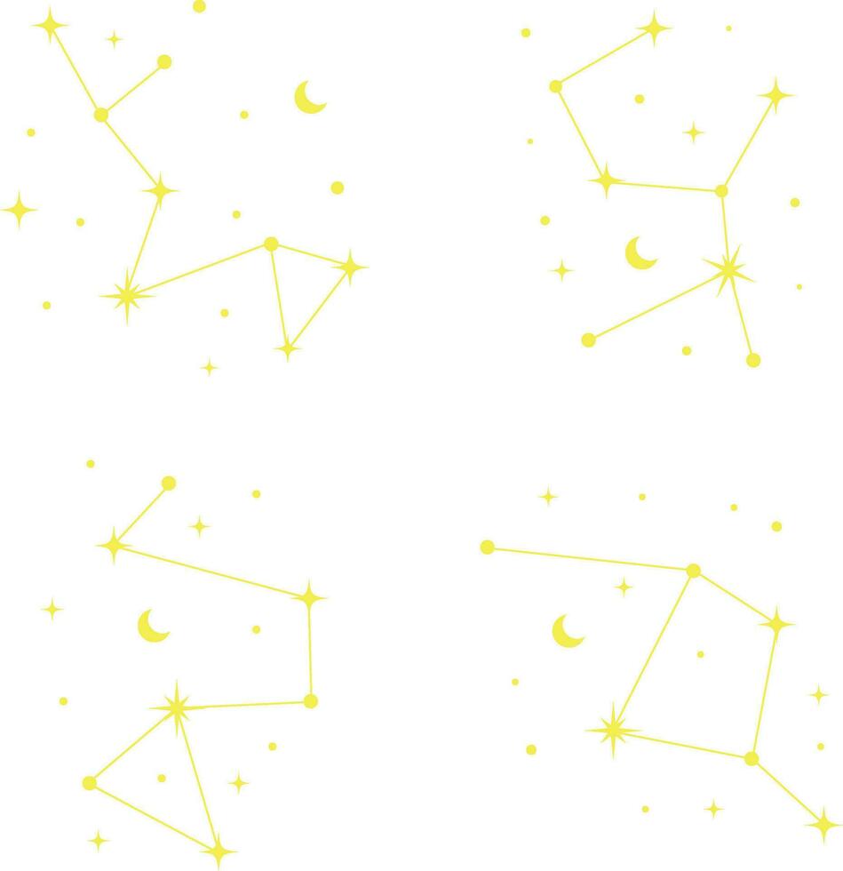 Astrology Star Galaxy With Sparkle Design. Vector Illustration Set.