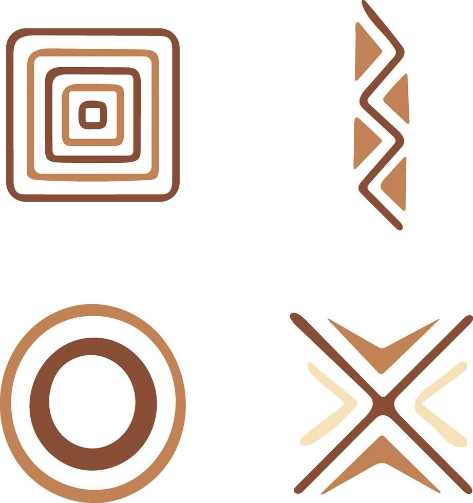 Hand Drawn Abstract African Shape. Vector Illustration Set.