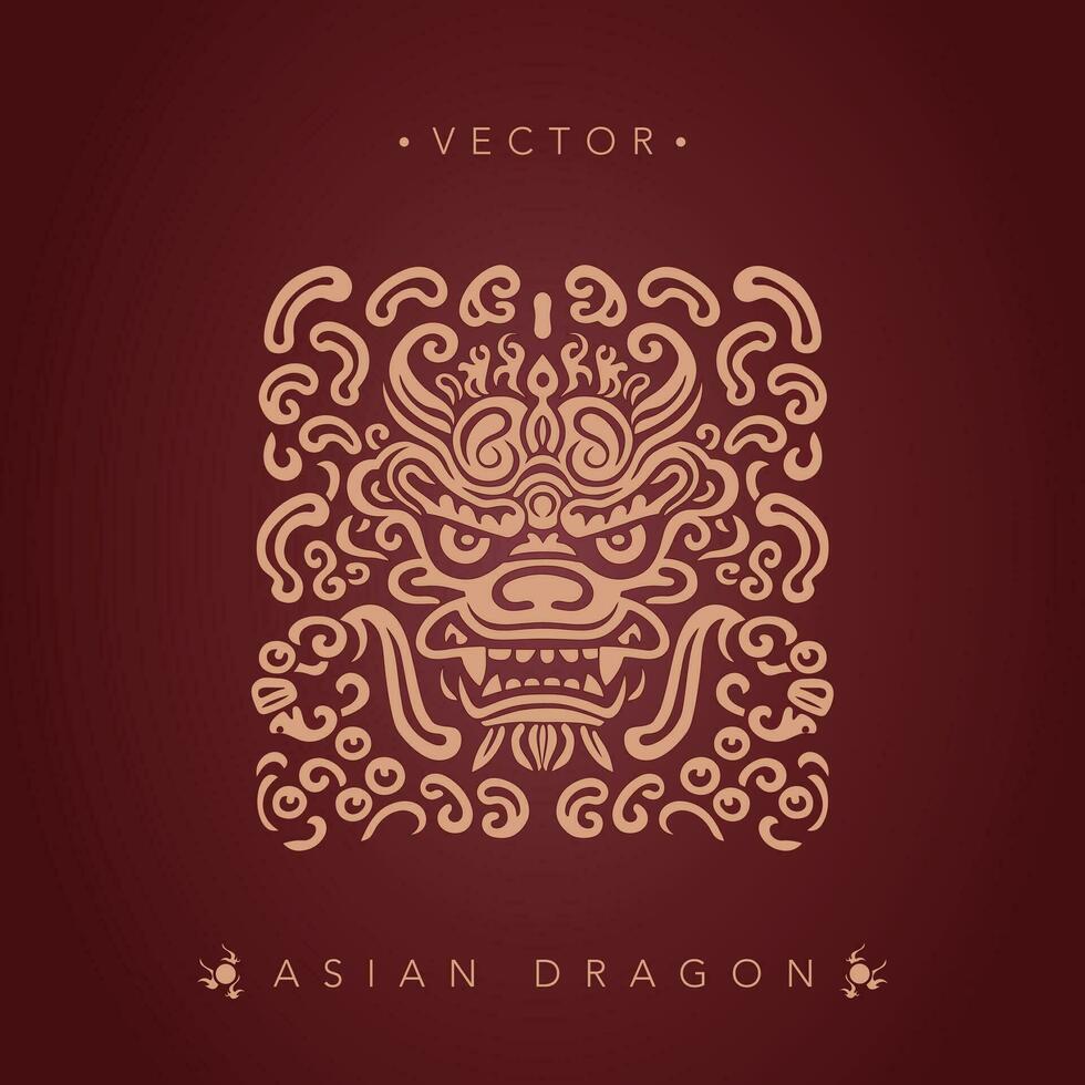 Asian dragon chinese dragon totem pattern vector