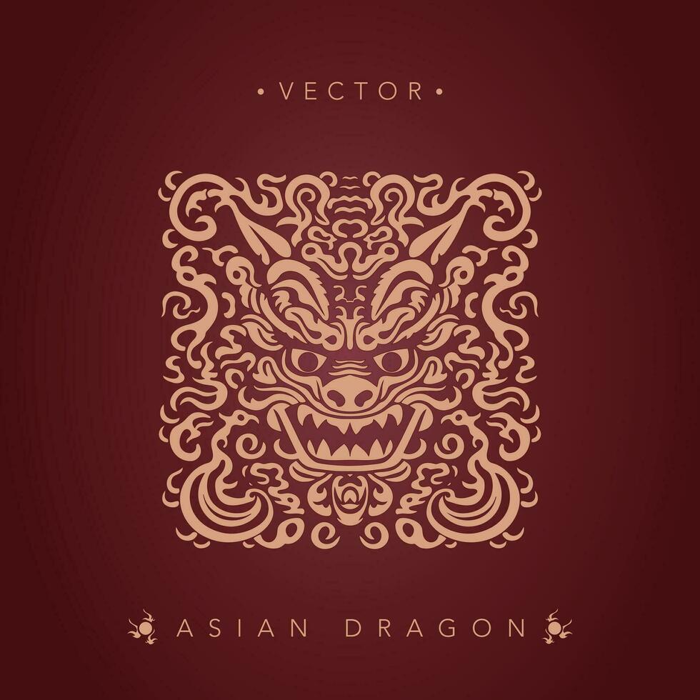 Asian dragon chinese dragon totem pattern vector