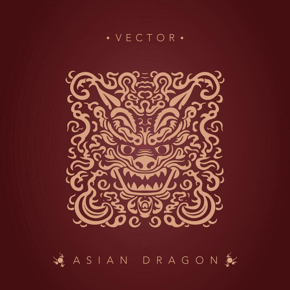 Asian dragon chinese dragon totem pattern vector