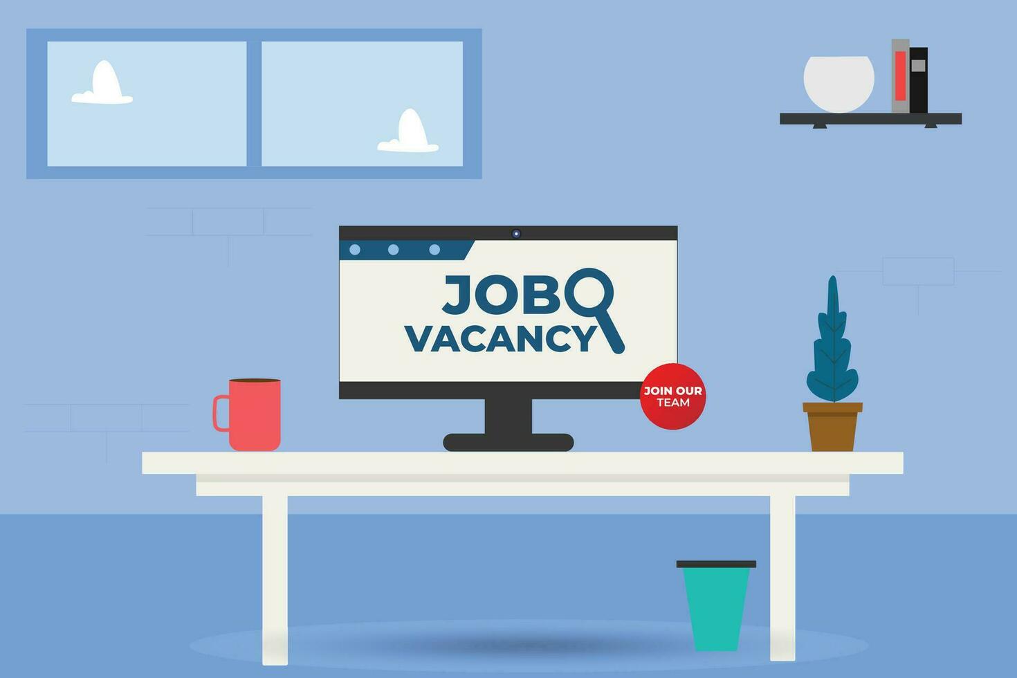 Vector job vacancy join our team illustration design.