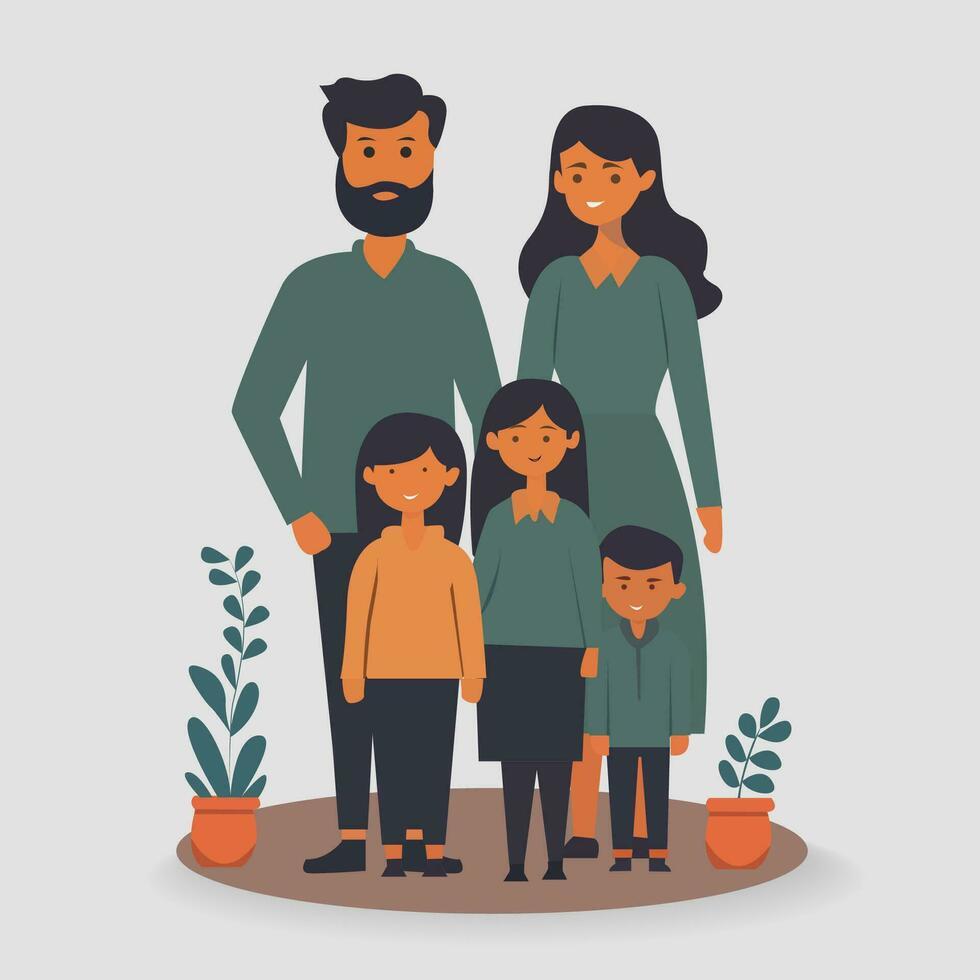 Family flat illustration vector