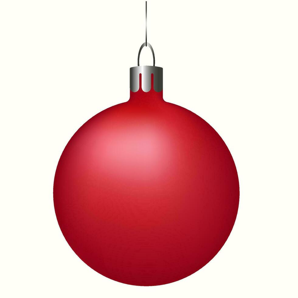 Vector Christmas glass ball on transparent background. Holiday decoration template.