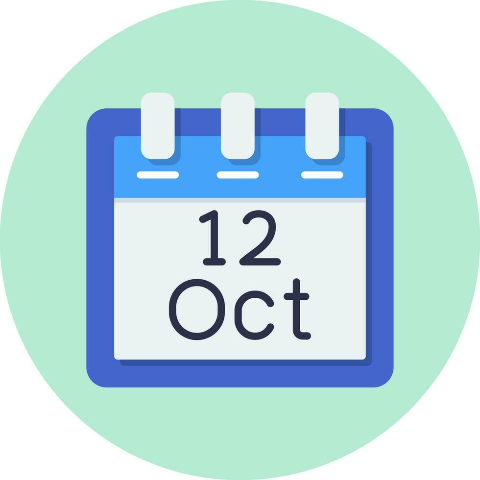 October 12 Vector Icon