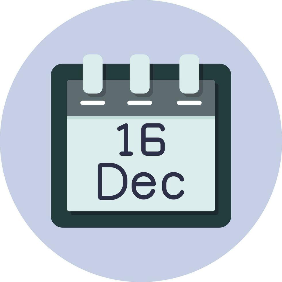 December 16 Vector Icon