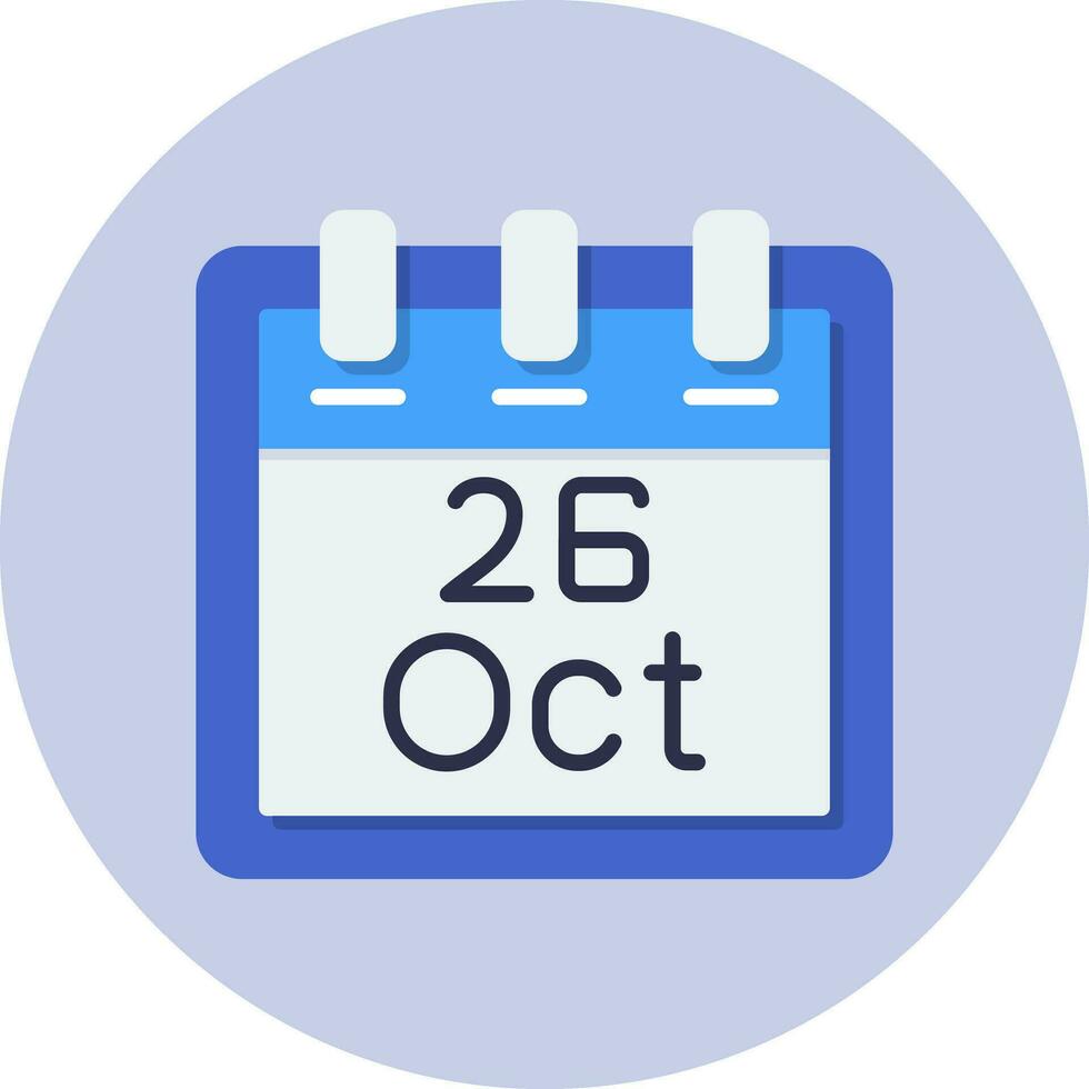 October 26 Vector Icon