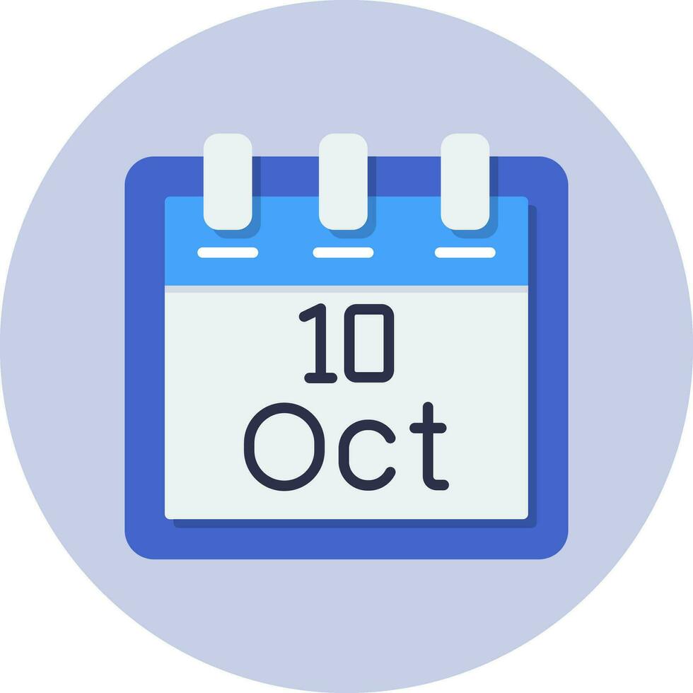 octubre 10 vector icono