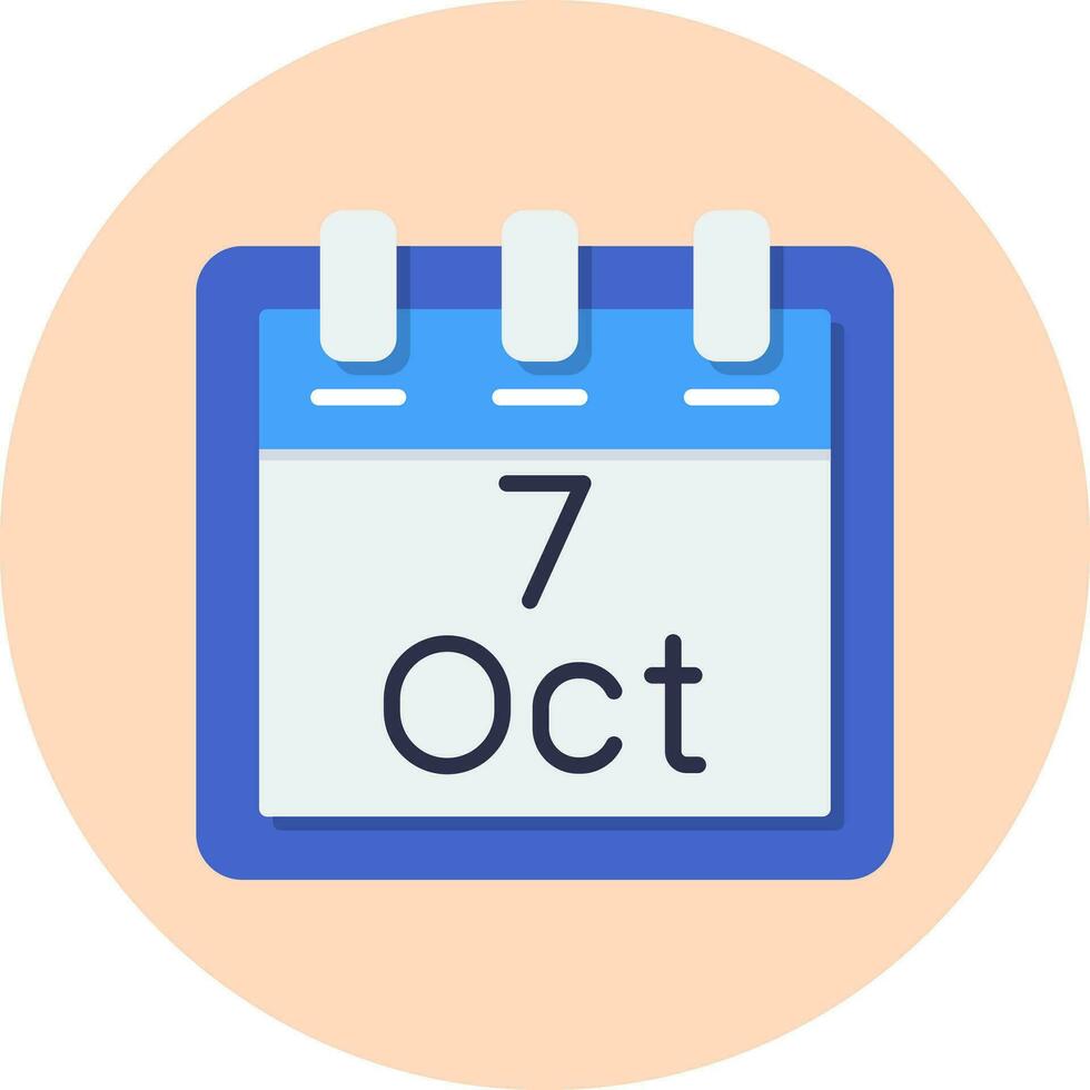 October 7 Vector Icon