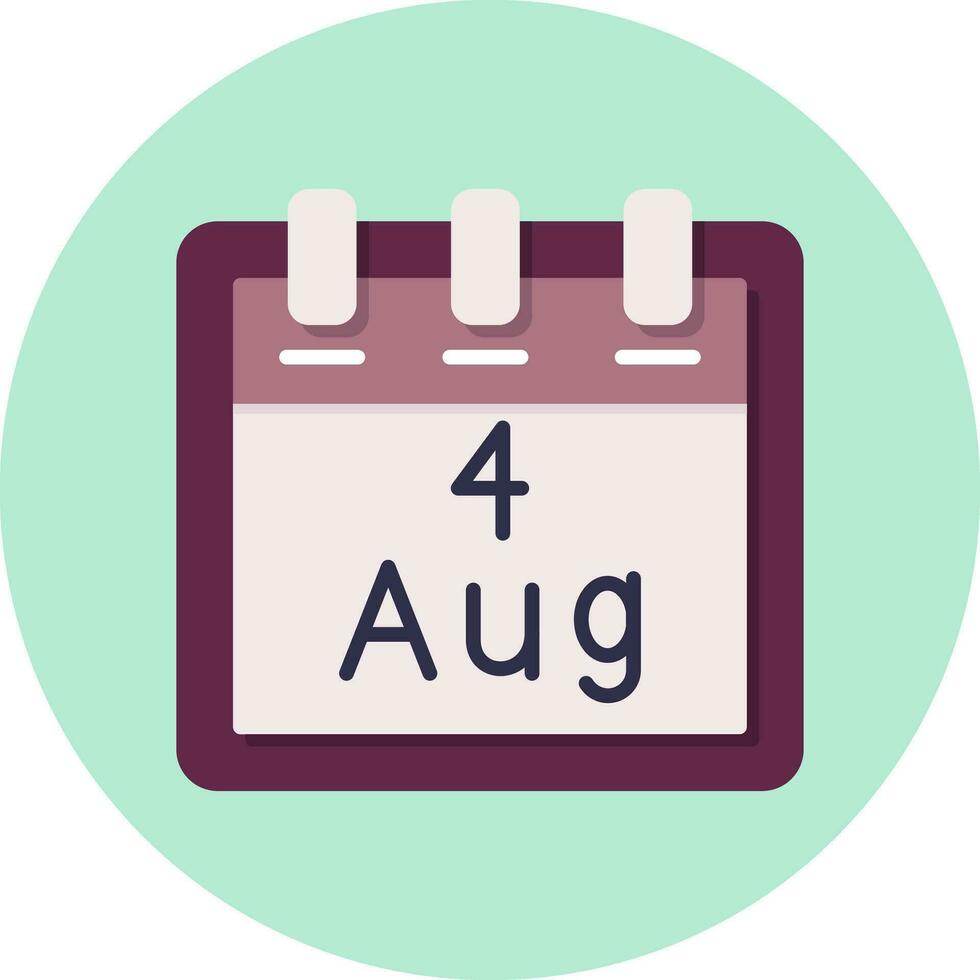 August 4 Vector Icon