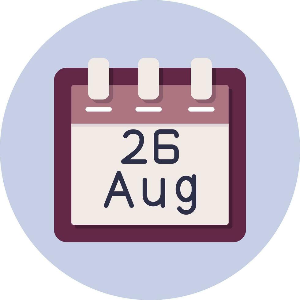 August 26 Vector Icon