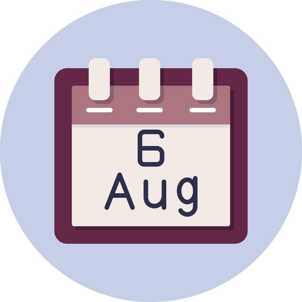 August 6 Vector Icon