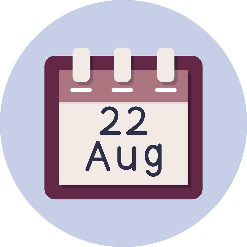 August 22 Vector Icon