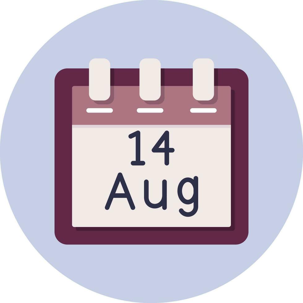 August 14 Vector Icon