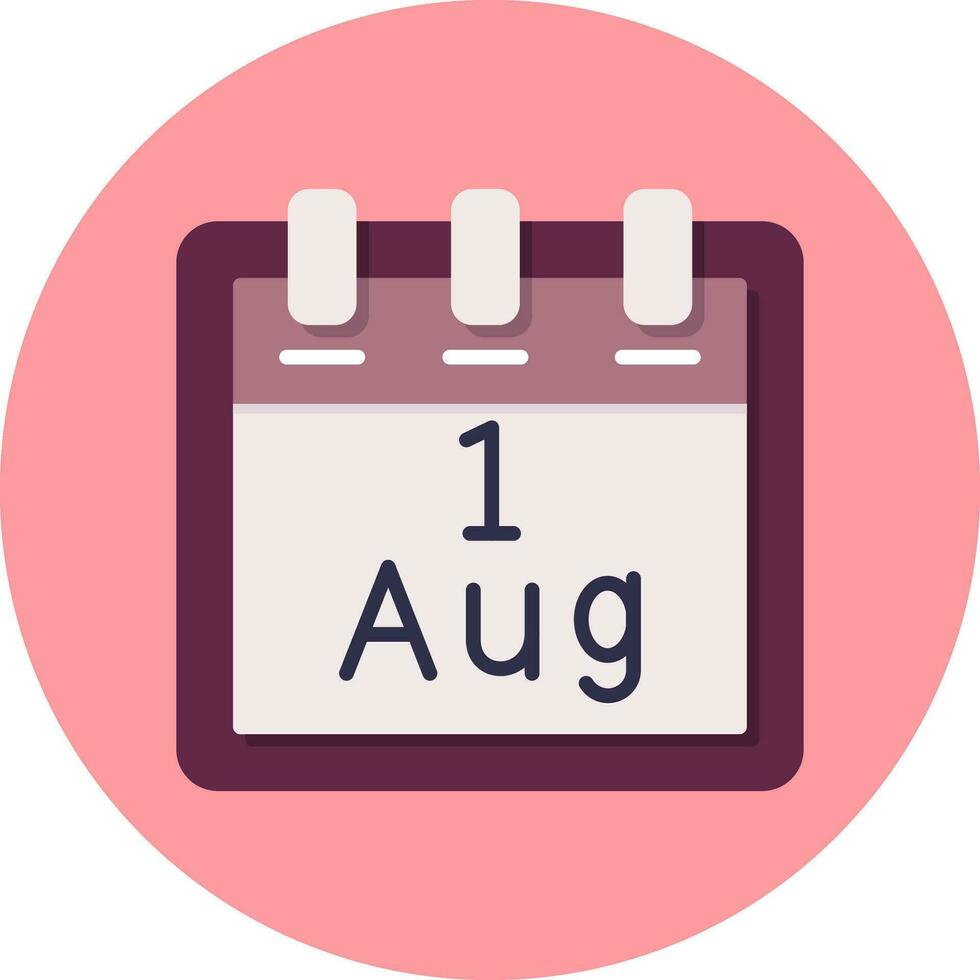 August 1 Vector Icon