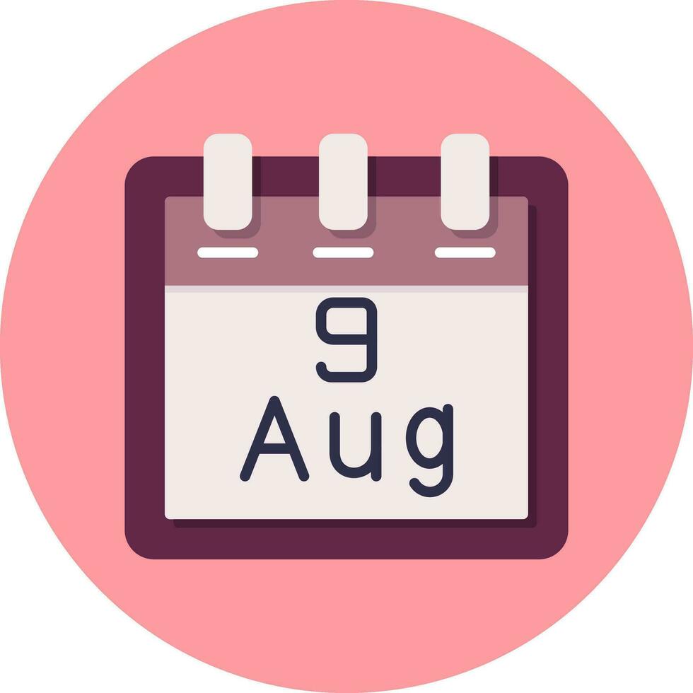 August 9 Vector Icon