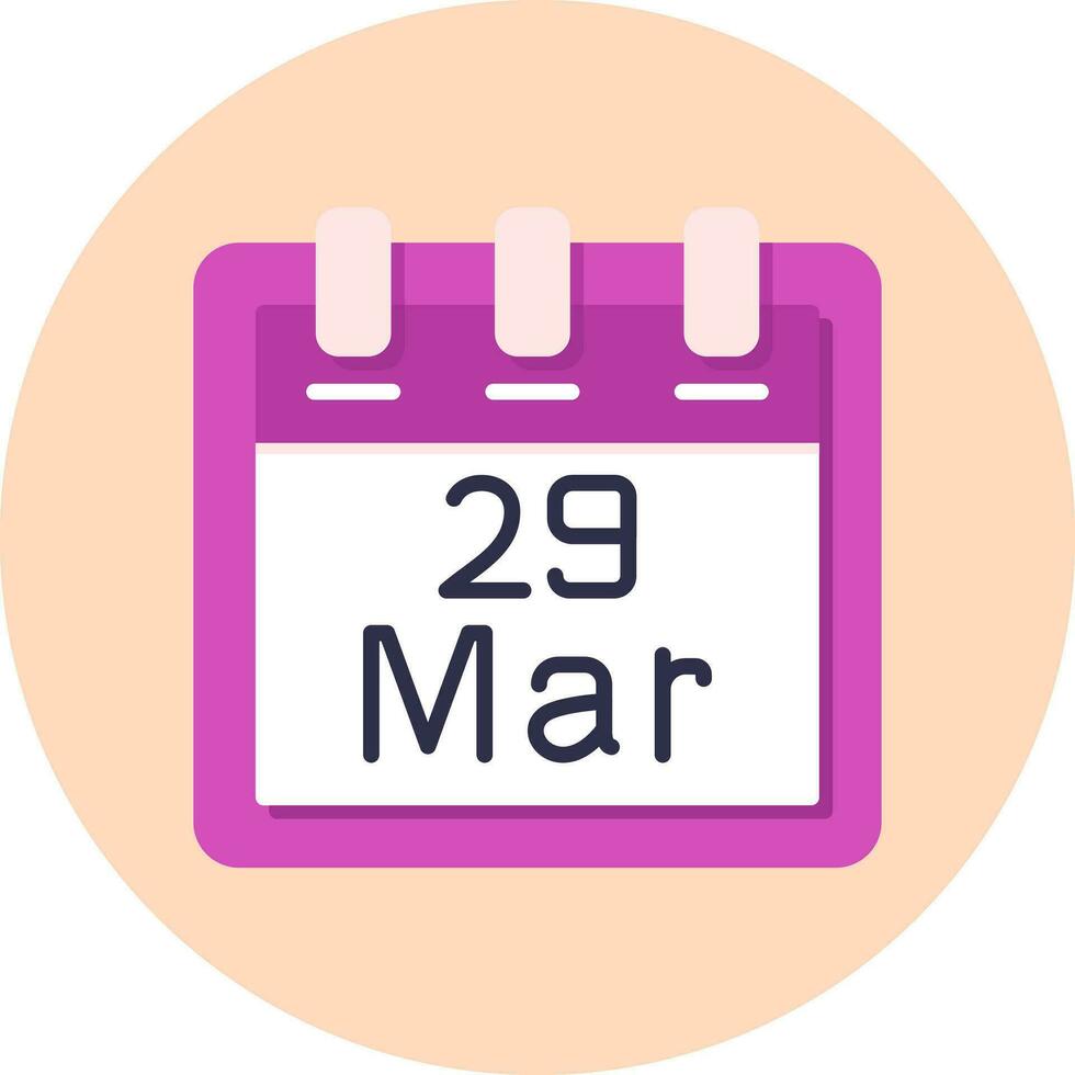 March 29 Vector Icon