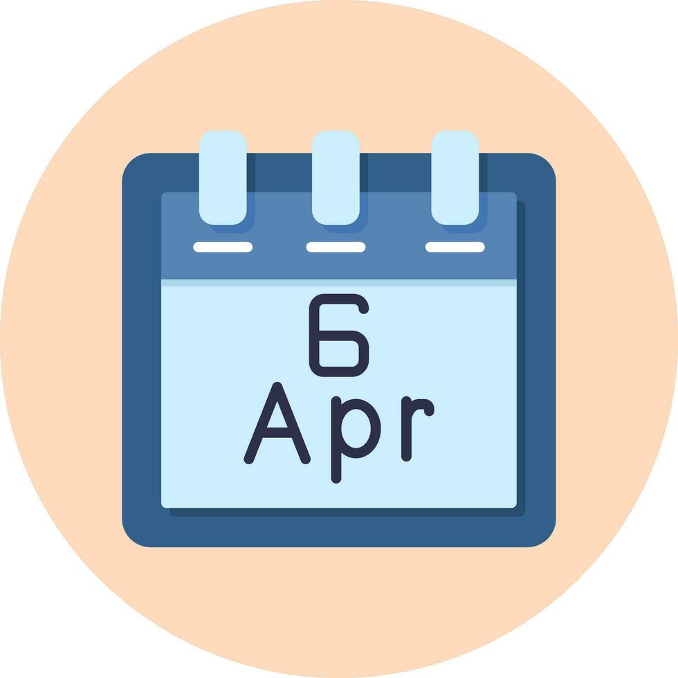 April 6 Vector Icon