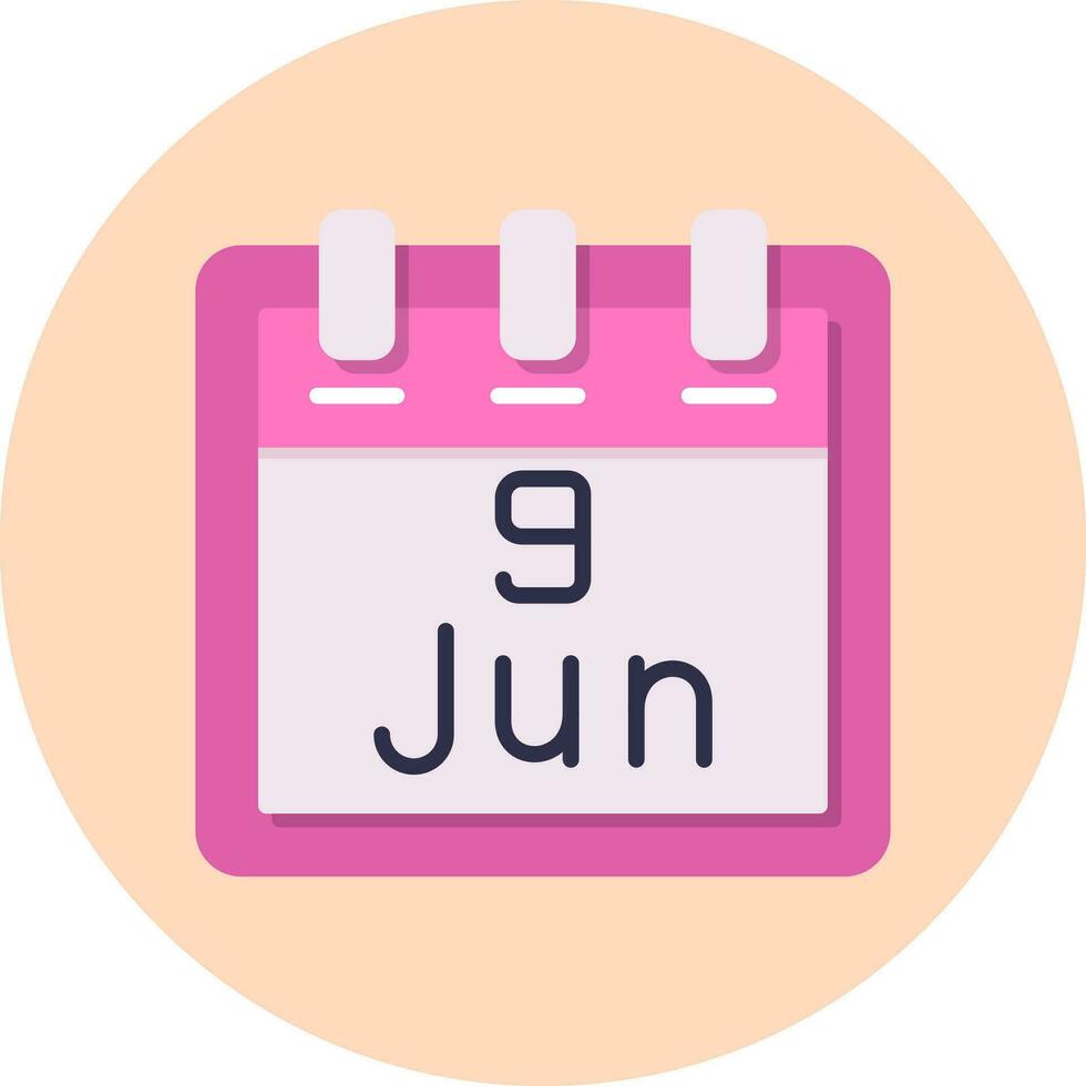 June 9 Vector Icon